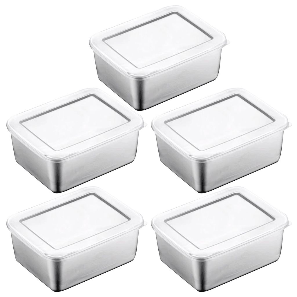 Edelstahl-Vorratsdosen, luftdicht, mit Deckel, stapelbar, Lunchbox für Camping, Picknicks, Schule