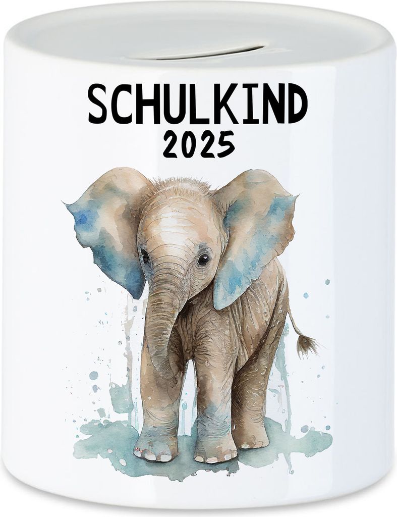Schulkind 2025 Elefant Spardose Einschulungs-Geschenk Schulanfang Erstklässler Schulanfang Schuleinführung