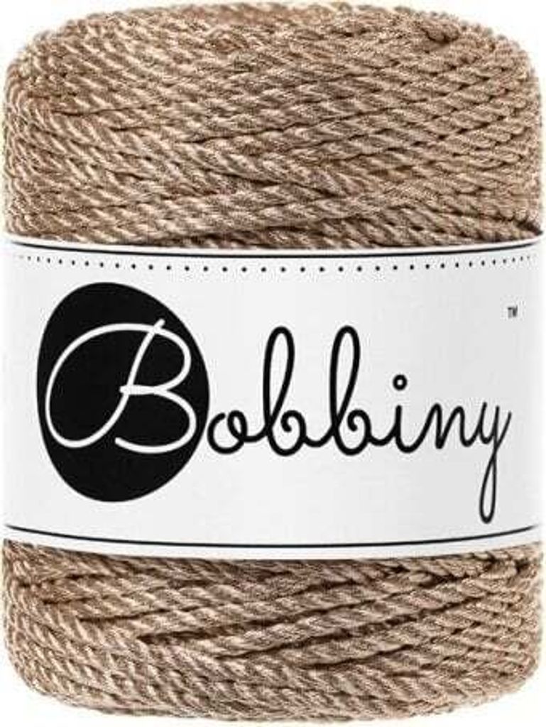 Bobbiny 3PLY Macramé Rope 3 mm 50 m Metallic Champagne Obrázek produktu 