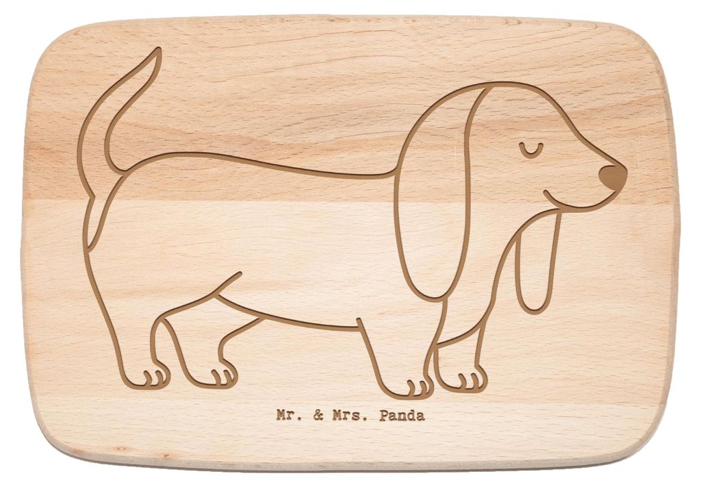 Mr. & Mrs. Panda Schneidebrett Holz Basset Hound Moment - Transparent - Geschenk, Holzbrett, massivholzbrett, schneidbrett, brotzeitbrettchen, Frü...