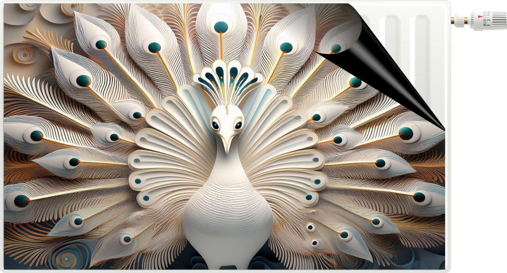 Dekorative magnetische Heizkörpermatte White Peacock Heizkörperabdeckung
