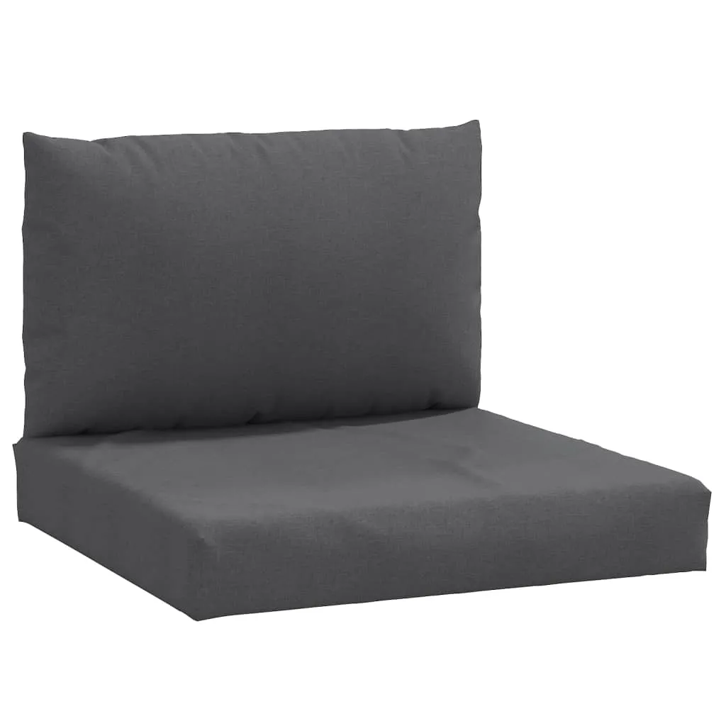 Coussin palette anthracite mélangé en tissu épais 2 pcs robuste
