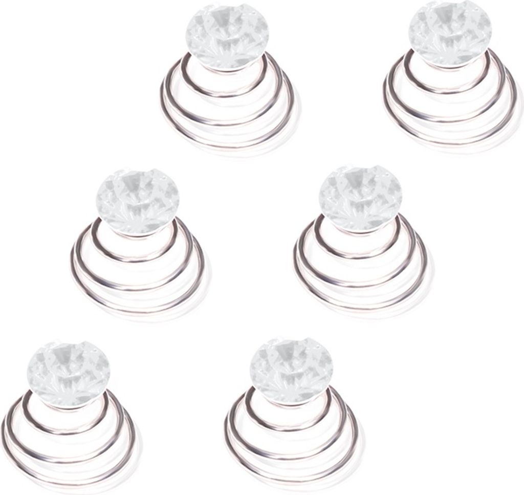 Curlies Haarspiralen Haarcurlies Kristall Haarschmuck Hochzeit Braut Kommunion Zirkonia transparent 12er Set