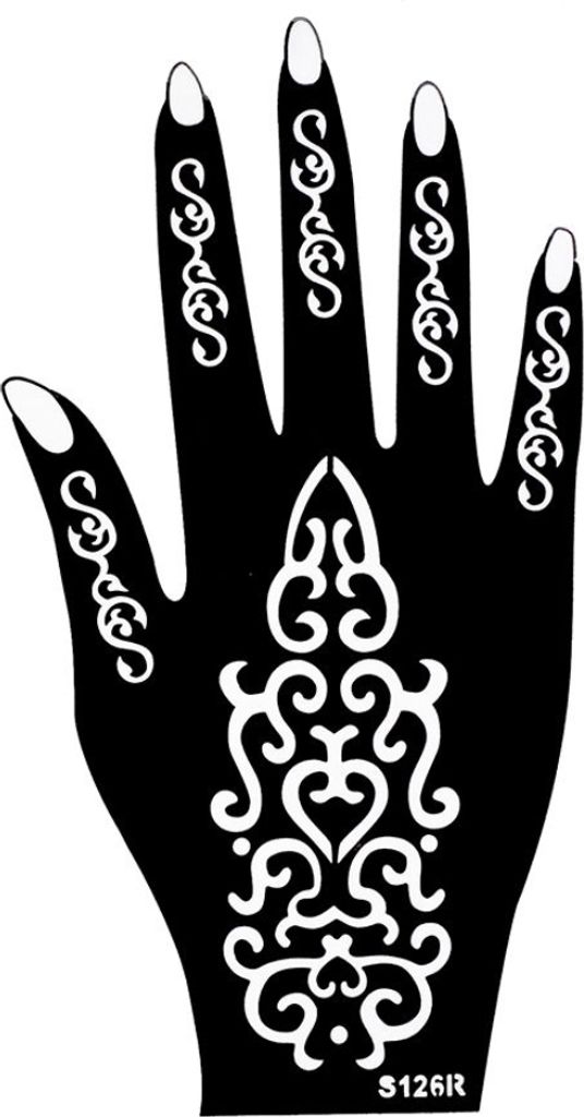 Henna Tattoo Schablone für die Rechte Hand
