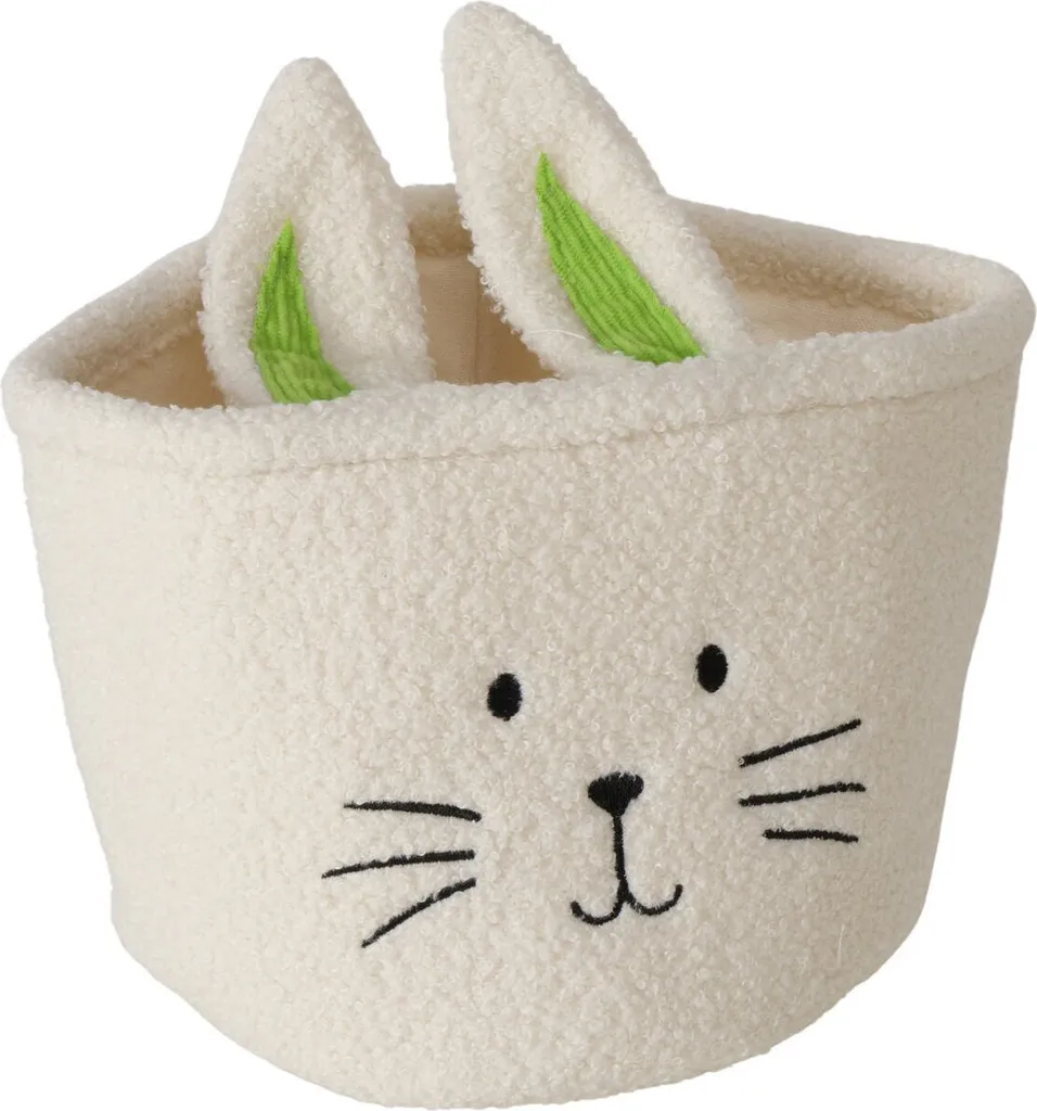 Corbeille de rangement en tissu NIKKEL avec lapin pour bébé et enfant