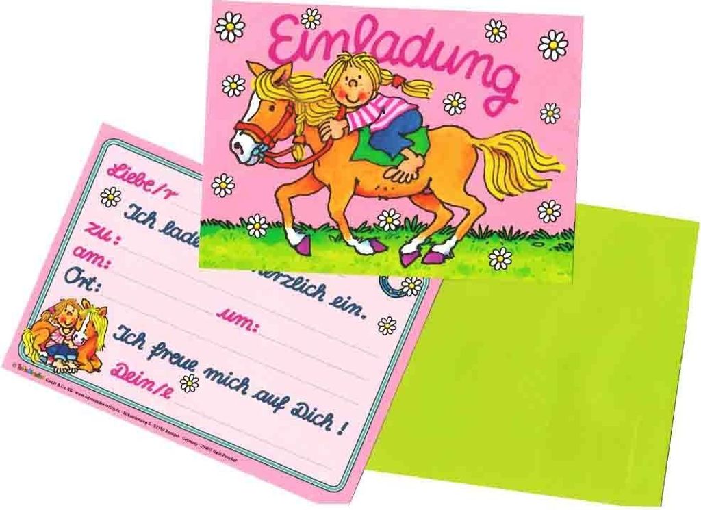 LUTZ MAUDER Kindergeburtstag Einladungskarte Pony