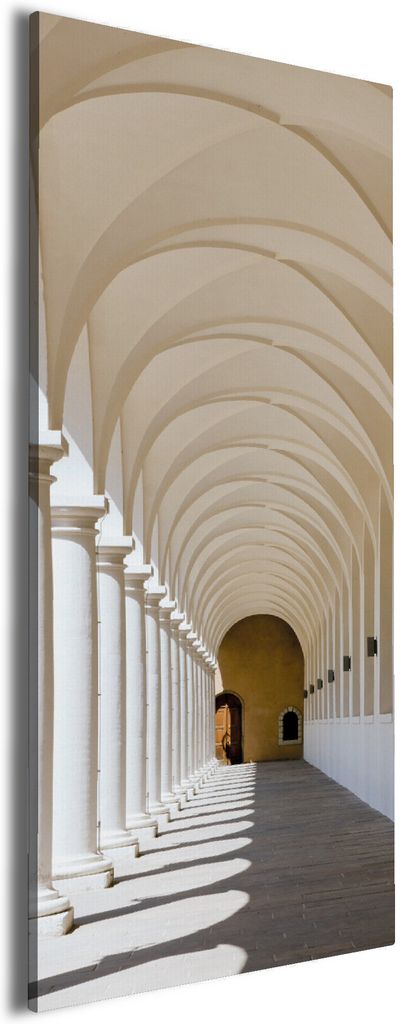 Wallario Premium Leinwandbild Gewölbegang in Größe 30 x 75 cm