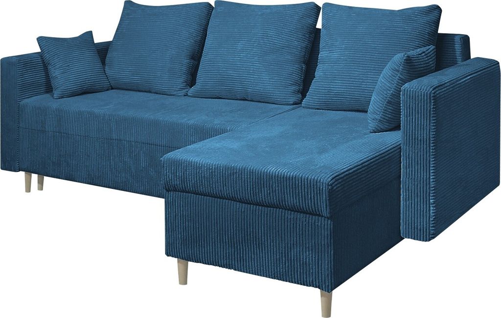MARPUR Schlaf-Ecksofa OTTO 230x145 cm Polstercouch in L-Form mit Schlaffunktion, mit Bettkasten, universelle Seite, Stark Stoff POSO 611, Dunkelblau