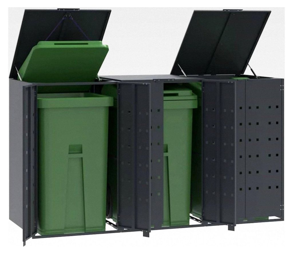Mülltonnenbox für 3 Tonnen in Anthrazit