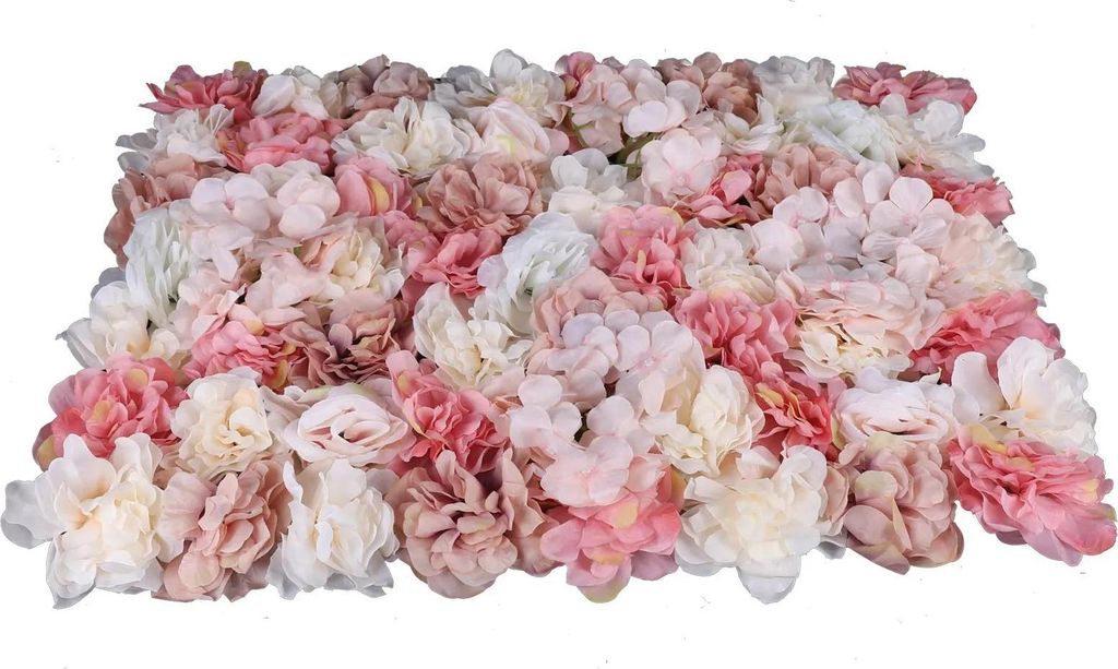 Künstliche Blumenwand - Rosen-Wandpaneele aus Seide - 6 Stück - Für Hochzeit, Innenbereich & Hoteldekoration - Rosa