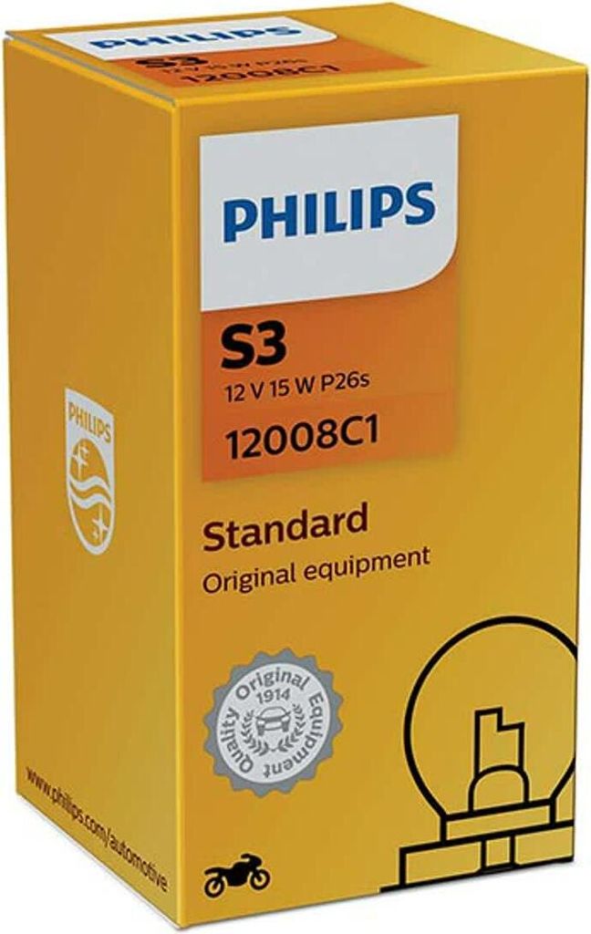 S3 PHILIPS Lampen, auto-lampen, 12V, 15W, artikelnummer Productafbeelding 
