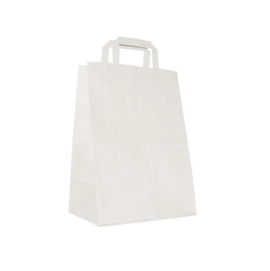 Sacchetti di Carta Bianchi 25x17x33 cm AWIH - 200 Pezzi per Shop