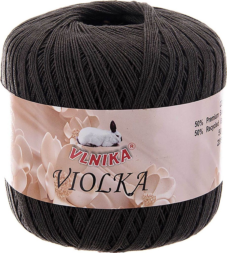 Häkelgarn Violka 50g Baumwolle tlw. recycled Klassikgarn Filetgarn unifarben