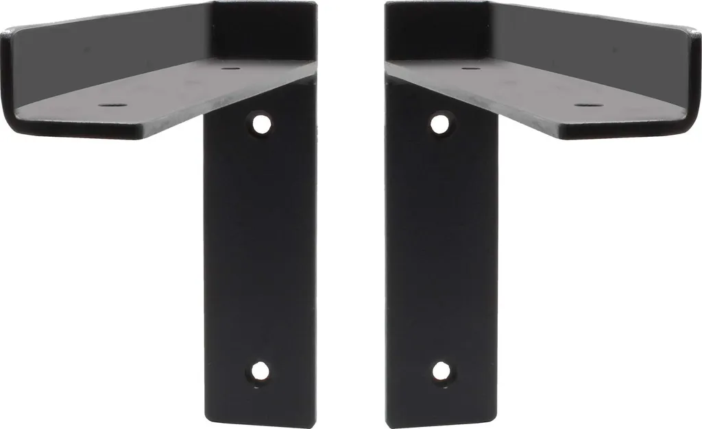 Supporto per Scaffale Zehlendorf 2 Pezzi - Acciaio Robusto Nero - 1