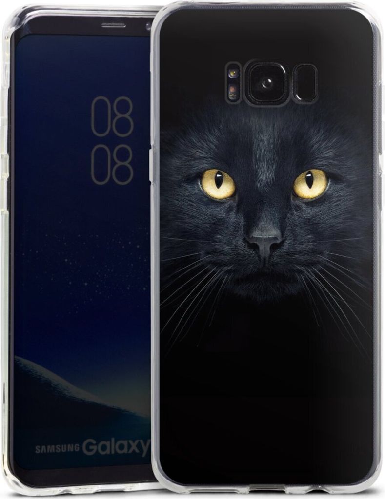 DeinDesign Handyhülle für Samsung Galaxy S8 Plus Silikon Hülle Case Smartphone Schutzhülle Auge Katze schwarz