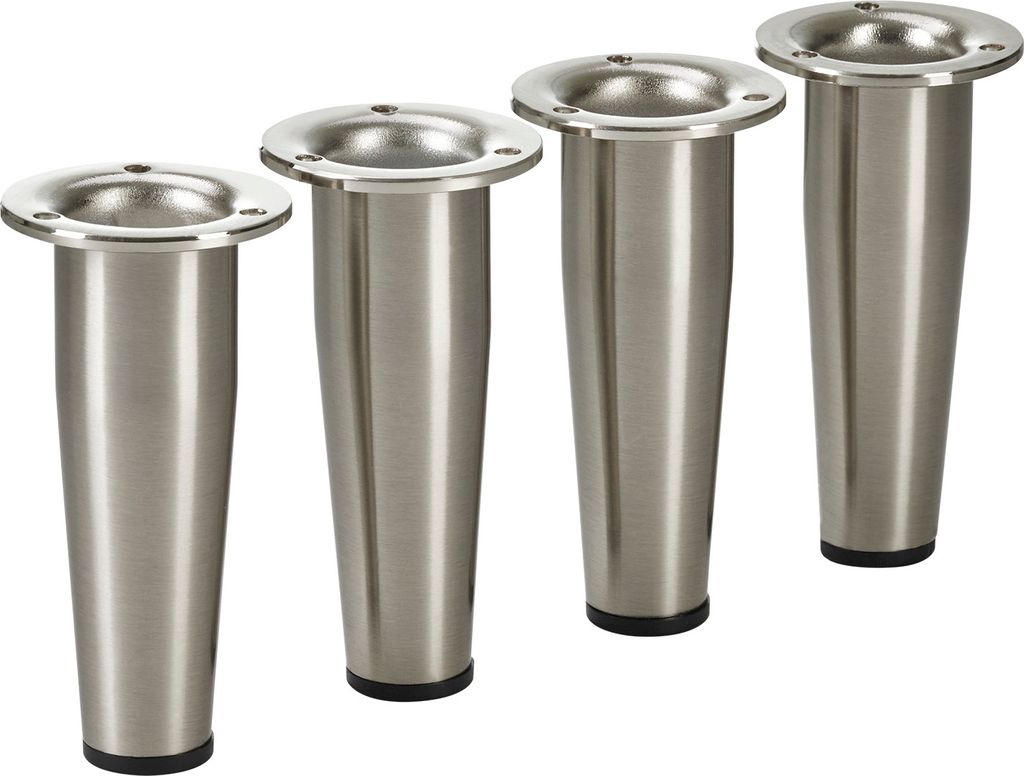 4 Stück Möbelfuß FOX-TROT Höhe 100 mm Edelstahloptik