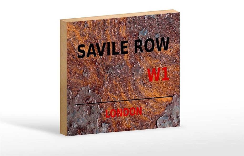 Holzschild London 18x12cm Savile Row W1
