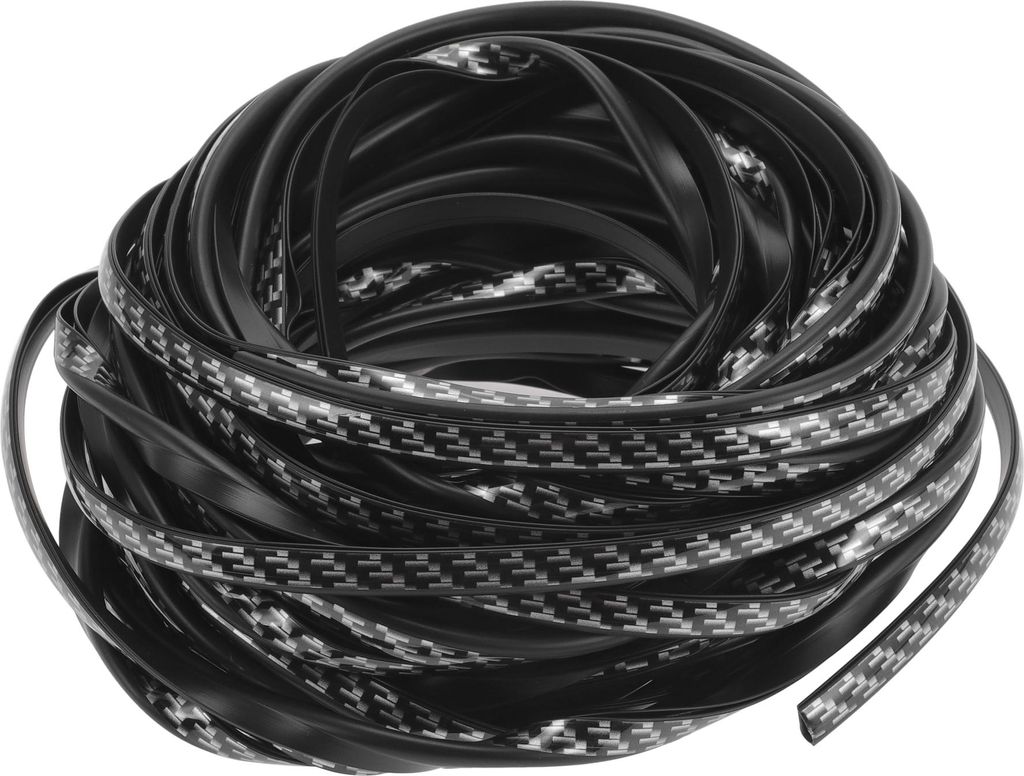 Universelle Autotürkantenschützer, Außen 49,21ft U-förmiger Türkratzschutz aus PVC in Chrom Schwarz mit Carbonfaser-Muster, 1 Stück.