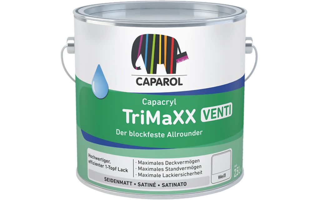 Caparol Capacryl TriMaXX Venti, weiss, 2,5l Produktbild 