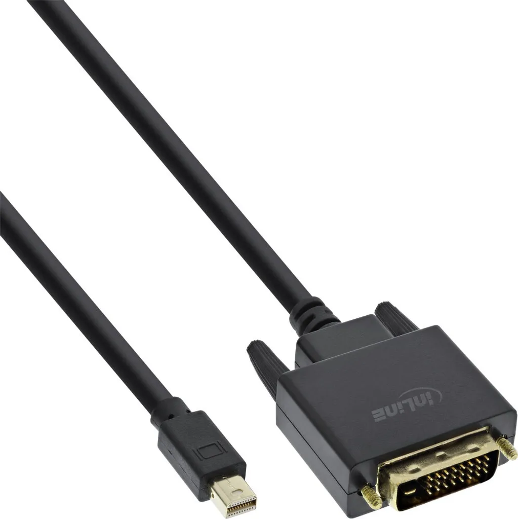 Cavo Monitor InLine 17222 Mini DisplayPort a DVI 2m - Nero Oro