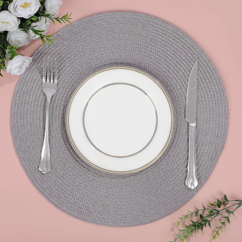Sets de table lavables pour éviter les taches sur table - Gris 38 cm - 3