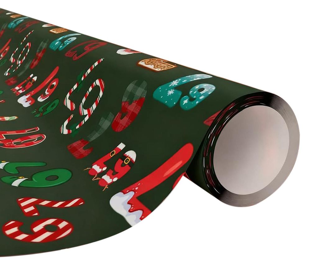 Weihnachtsgeschenkpapier, 67er Edition, festliche Weihnachtsverpackung, lustiges Wichtelgeschenk für Freunde und Kollegen