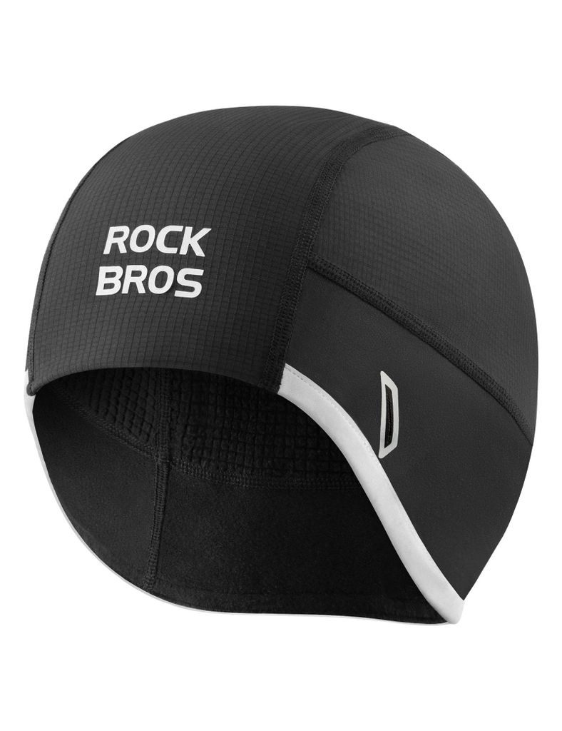 ROCKBROS Warm Fahrradmütze Winter Mütze Atmungsaktiv elastisch Brille-Schlitz für 54–61 cm für Ski Laufen Wandern Herren Damen