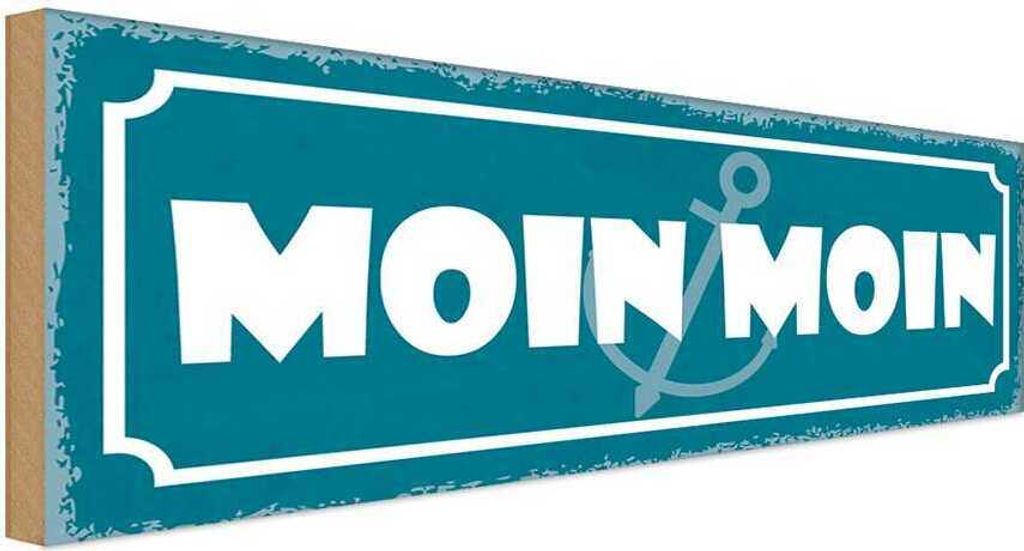 vianmo Holzschild 10x27 cm Moin Dekoration Produktbild 