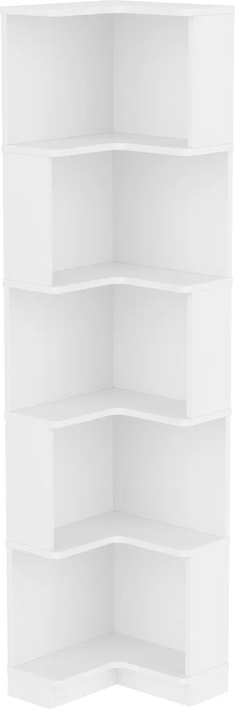 Bibliothèque d'angle gain de place LED - Solution rangement L blanc chic - 13