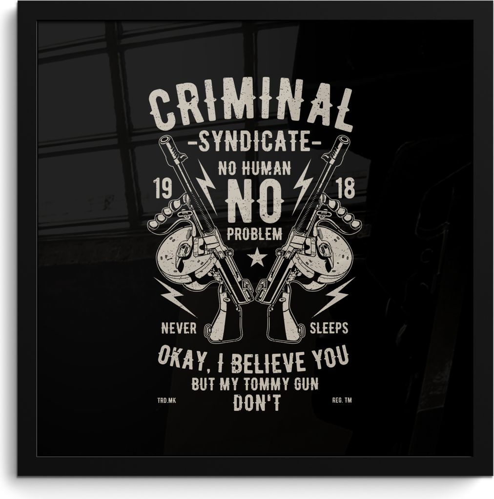 MuchoWow MuchoWow Gerahmtes Poster Mancave - Waffen - Vintage - Retro 40x40 cm - Poster mit zchwarzem Bilderrahmen - Mit Rahmen - Wanddekoratio...