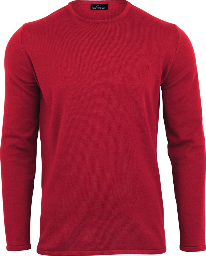 Clark Crown Basic Crew Neck Strickpullover XXL weinrot