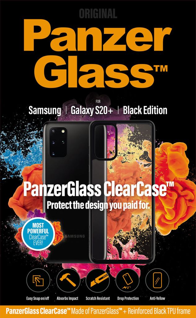 PanzerGlass ClearCase Samsung Galaxy S20 Plus, Cover, Samsung, Samsung - Galaxy S20+, 17 cm (6.7"), Schwarz
