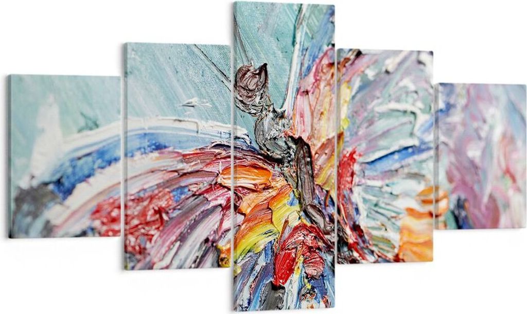 Bild auf Leinwand - Leinwandbild - Vogel Natur Farbe - 125x70cm - Wand Bild - Wanddeko - Wandbilder - Leinwanddruck - Bilder - Kunstdruck - Wanddek...