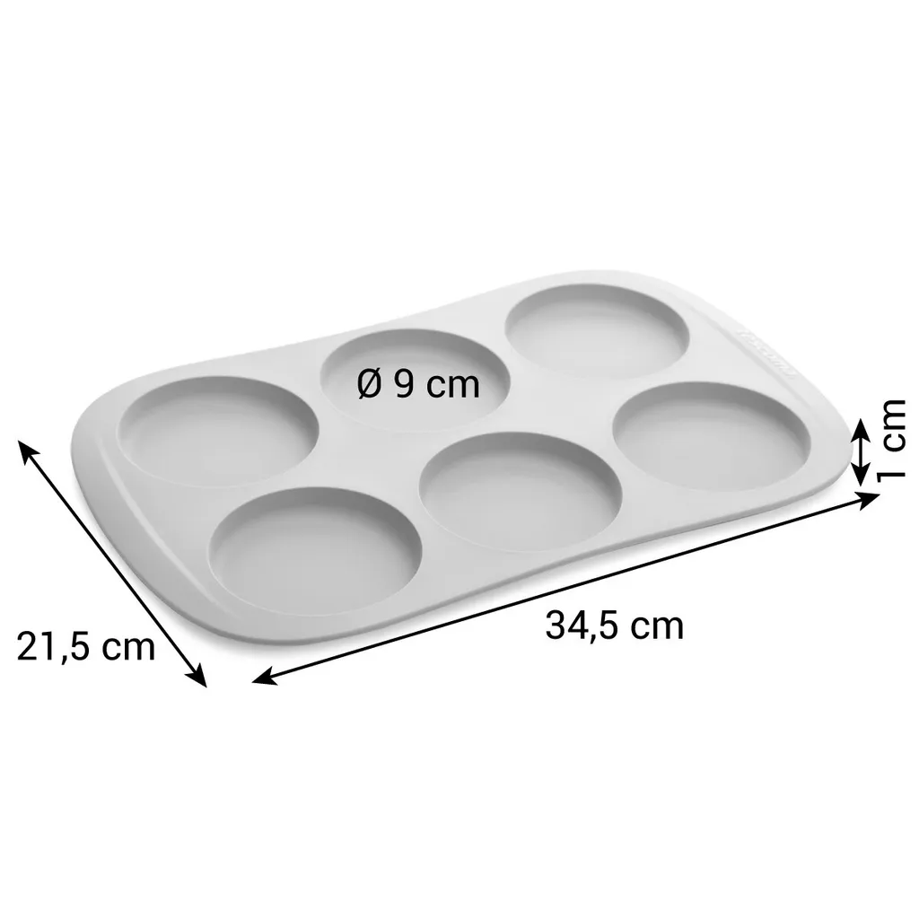 Stampo per Panino per Hamburger a 6 cavità, Stampo per Panino per Hamburger in Silicone, Forme per Pane per Hamburger in Silicone Forate, Stampo per Pane Riutilizzabile