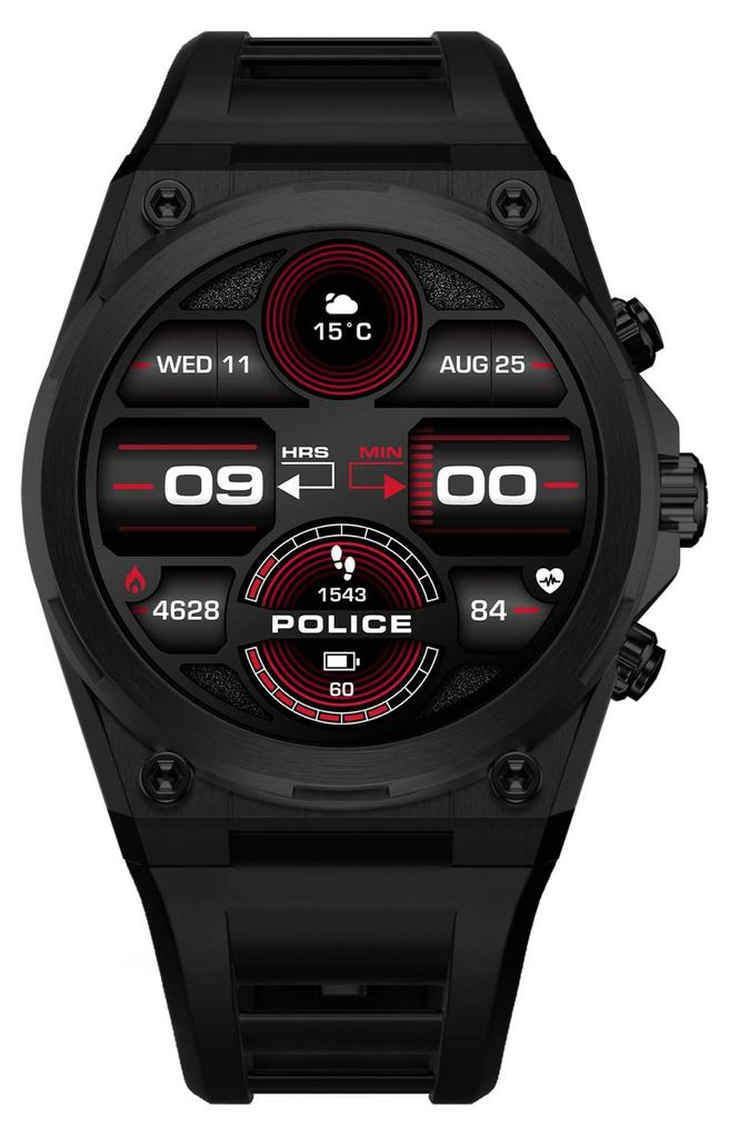 Police PEIUN0003X2 Herren-Smartwatch My.Avatar 2.0 Schwarz/Rot