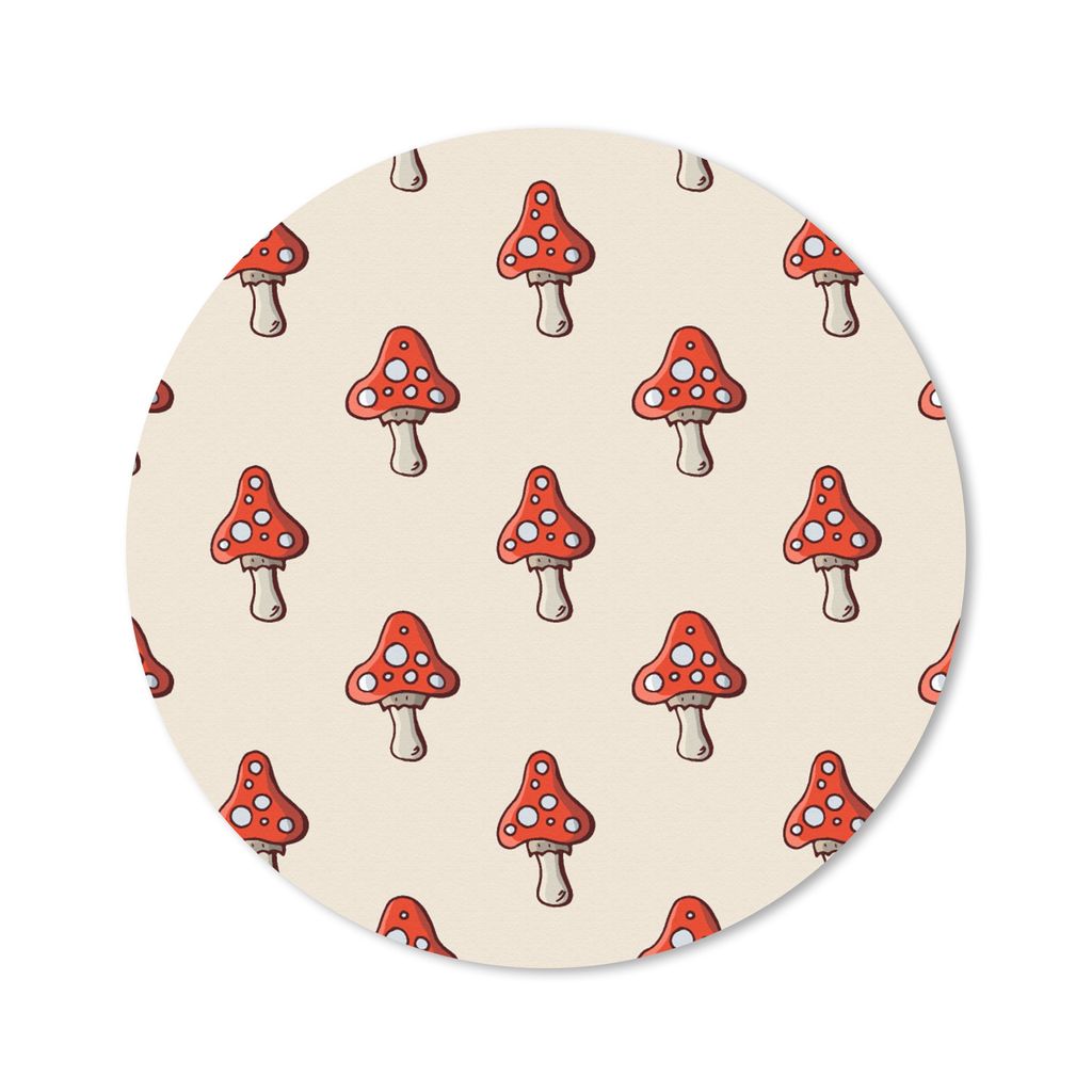 MuchoWow Mauspad Mousepad Muster - Herbst - Pilz - Rot 20x20 cm - Mousepads - Maus Mat - Pad - Mausunterlage - Schreibtischmatte