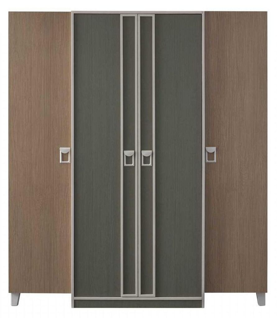 Kleiderschrank Kinderschrank Schrank Holz Grau Holzschrank Groß Modern