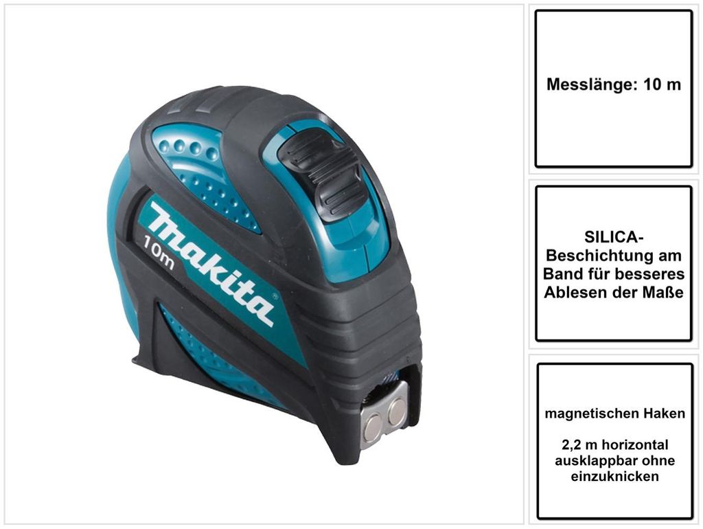Makita B-57168 Meetlint 10 m rolbandmaat met magnetische Productafbeelding 
