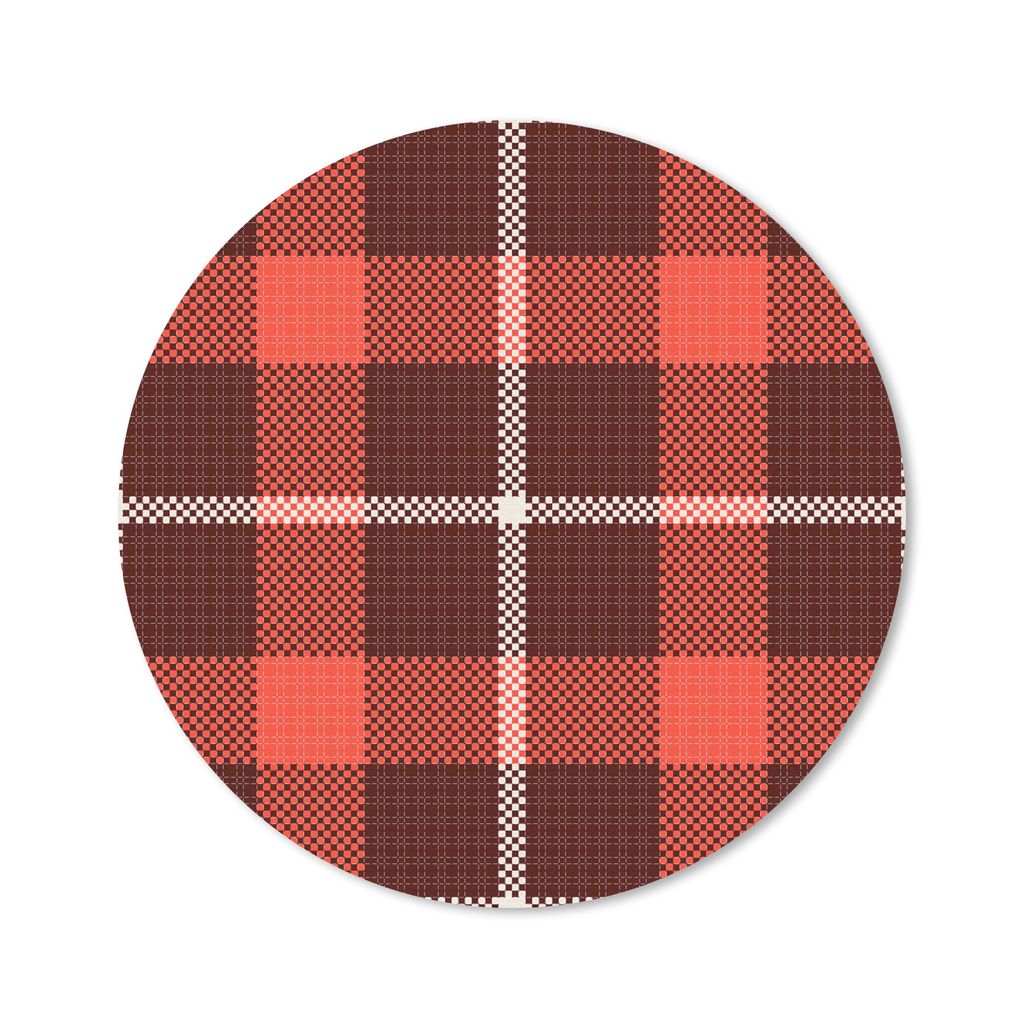 MuchoWow Mauspad Mousepad Tartan - Kariert - Rot - Muster 30x30 cm - Mousepads - Maus Mat - Pad - Mausunterlage - Tischunterlage - Schreibtischma...