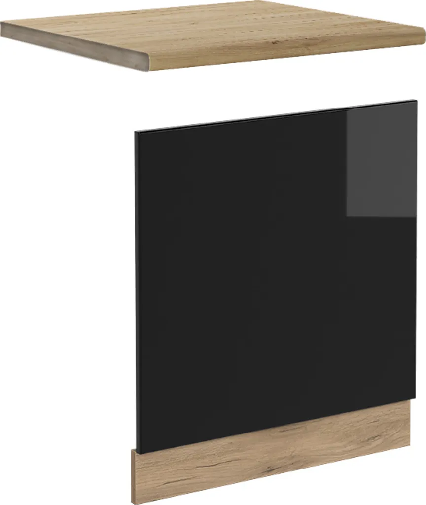 Vicco Pannello R-Line 60 cm: Eleganza Nero Lucido e Quercia Dorata
