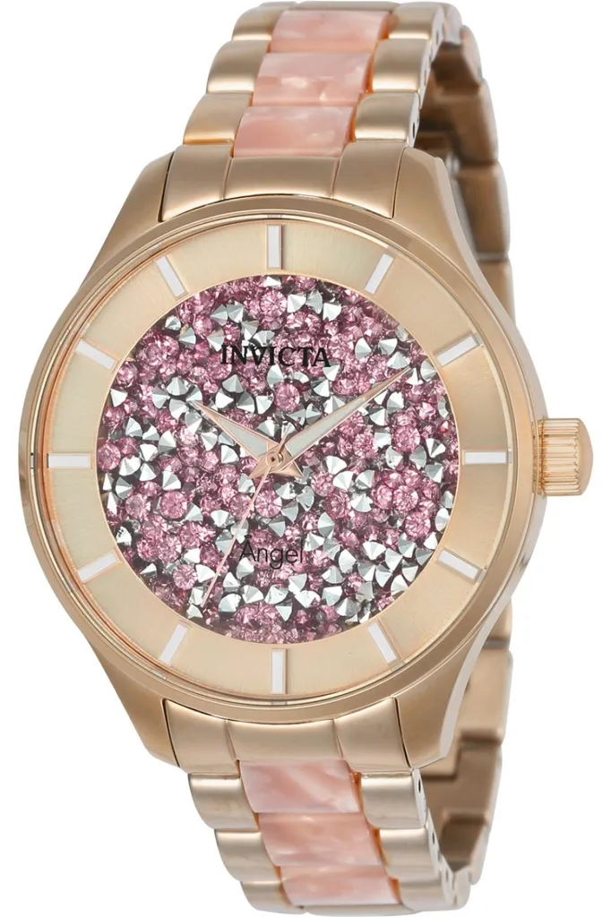 Invicta Angel 24663 Donna Impermeabile 100m Quarzo Acciaio Rosa 40mm