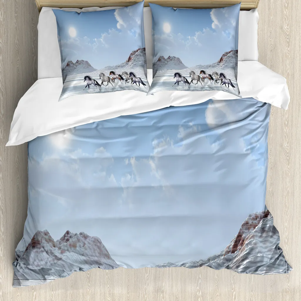 Copripiumino Cavalli ABAKUHAUS 155x220: Comfort Anallergico Blu Bianco