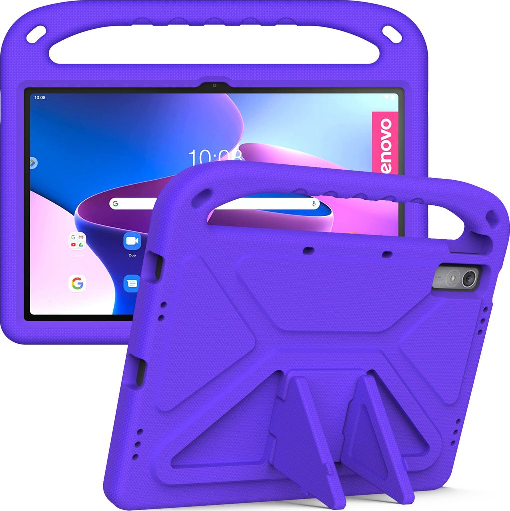 Hülle für Lenovo Tab P11 Gen 2 (TB350FU / TB350XU) 11,5 Zoll, Leichte Stoßfeste Eva Kinder Schutzhülle mit Griff und Faltbarem Ständer Lila