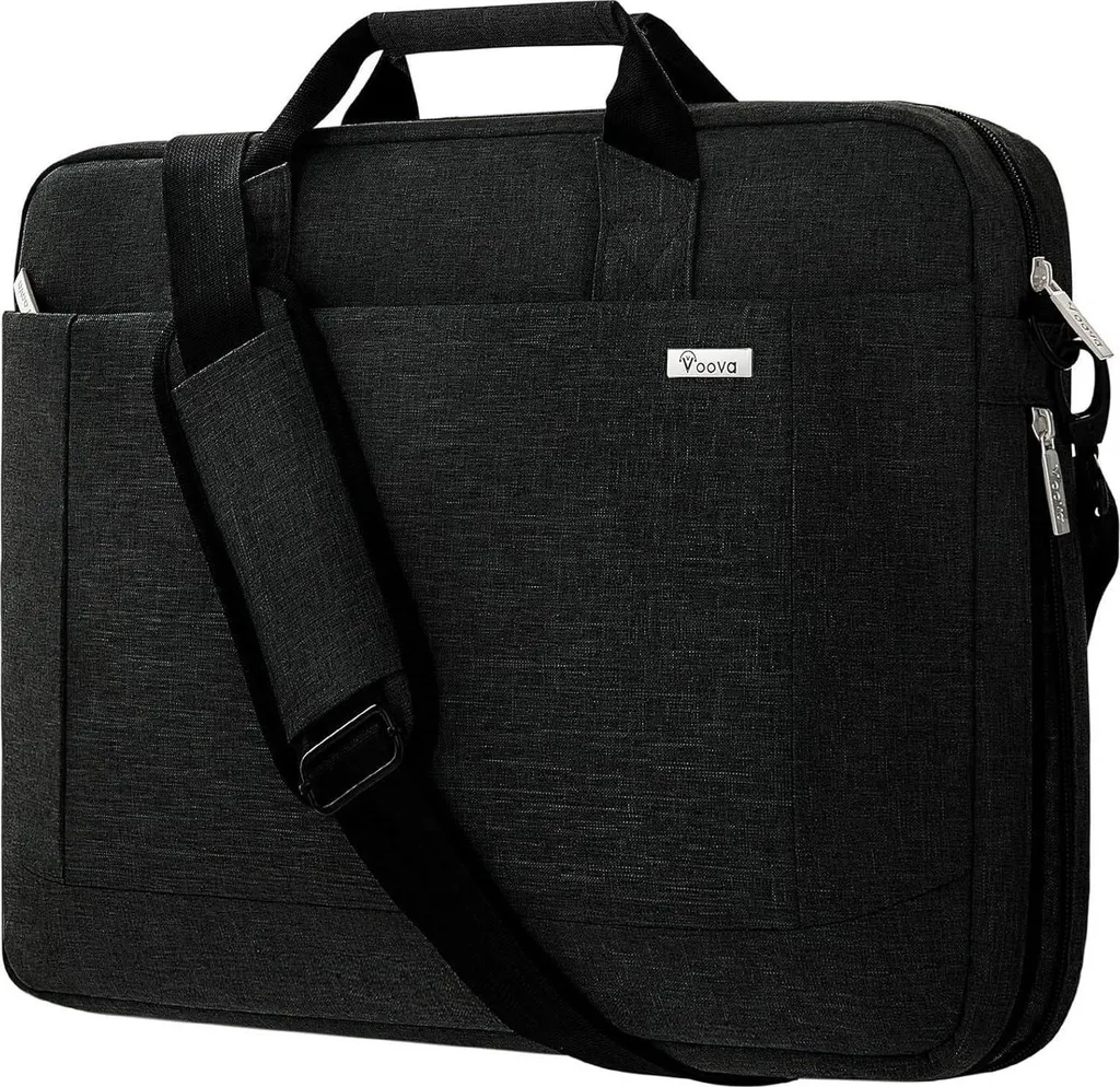 Voova grande borsa per laptop 17 17,3 17,4 pollici laptop 30% più capacità scomparti interni addensato impermeabile notebook borsa caso Macbook Dell HP nero