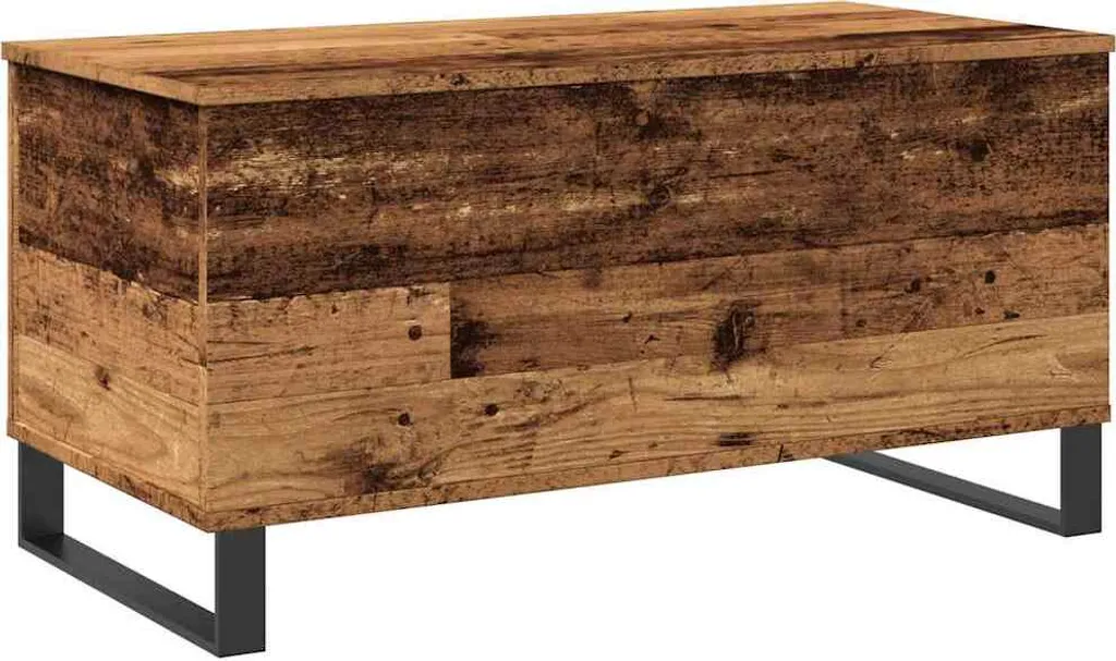 Tavolo Basso Salotto 90x45 Legno Riciclato | Stile Urban Industrial