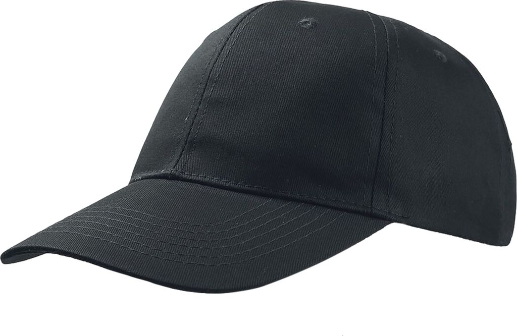 Atlantis Baseballkappe mit 6 Paneelen (2 Stück/Packung) AB416 (Einheitsgröße) (Schwarz)