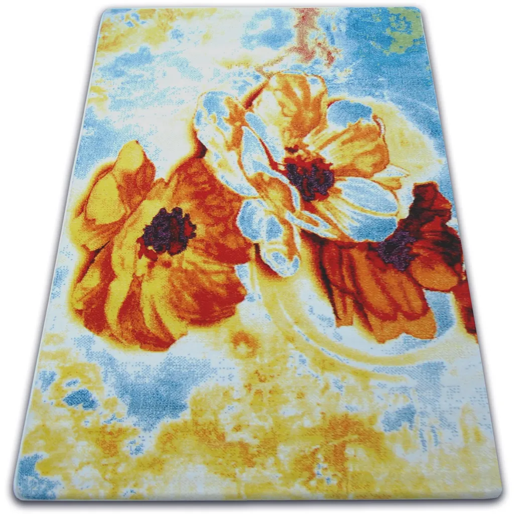 Tapis design multicolore aspect peint 140x190 cm coloris crème F516