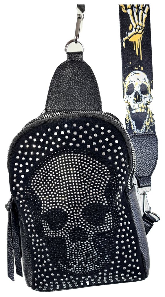 Einkaufszauber Slingbag Skull Totenkopf - Schultertasche Crossover