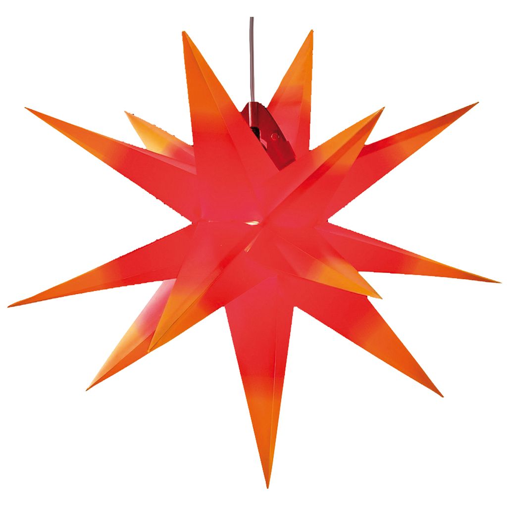 HGD Kunststoff-Außenstern, Gelb – Elektrisch Beleuchtet, GS-geprüft, Ca. 50 Cm Durchmesser