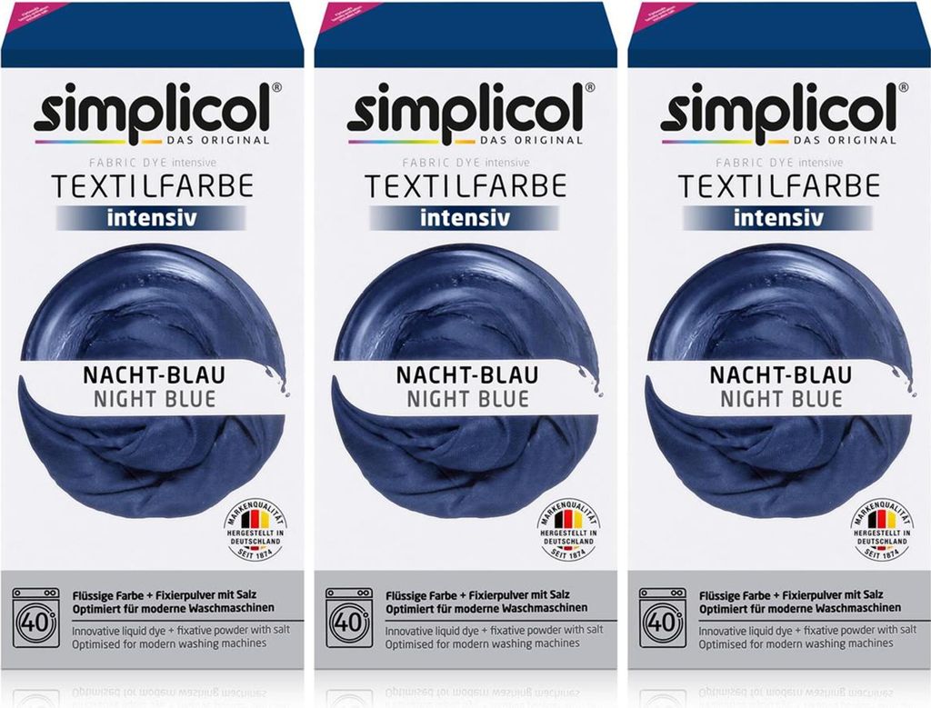 Simplicol Textilfarbe intensiv Nacht-Blau - Einfaches Produktbild 